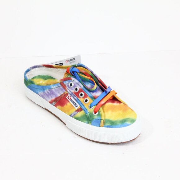 Superga Tie Dye Sneakers 2750 New Women Slip on Rainbow Shoes Colorful 9.5 - Picture 1 of 9